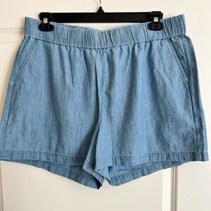 J. Crew Stratus Chambray Pull On Shorts